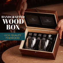 Load image into Gallery viewer, Whiskey Stones Gift Set by Royal Reserve | Artisan Crafted Chilling Rocks Scotch Bourbon Glasses and Slate Table Coasters – Gift for Guy Men Dad Boyfriend Anniversary or Retirement