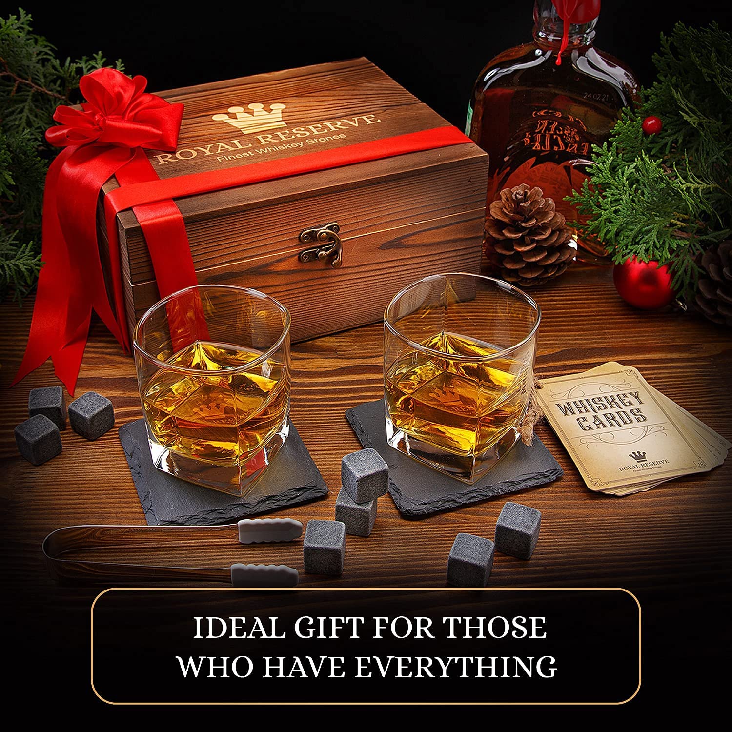 Machine A Glace Whiskey Stones And Whiskey Glass Gift Box Set