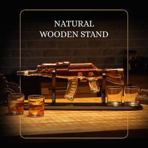 Gun Whiskey Decanter Gift Set by Royal Reserve | Home Bar Decor Liquor Dispenser with Scotch Glasses– Fun Novelty Gift for Men Dad Brother Hunter Boyfriend Husband Anniversary or Retirement 850 ML