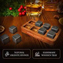Load image into Gallery viewer, Whiskey Stones Gift Set by Royal Reserve | Artisan Crafted Reusable Refreezable Chilling Cooler Rocks for Scotch Bourbon – Modern Stocking Stuffer for Guy Men Dad Boyfriend Anniversary or Retirement