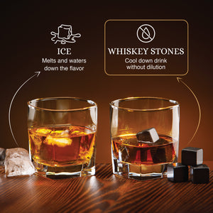 Whiskey Stones Gift Set by Royal Reserve | Artisan Crafted Reusable Refreezable Chilling Cooler Rocks for Scotch Bourbon – Modern Stocking Stuffer for Guy Men Dad Boyfriend Anniversary or Retirement